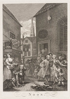 KG 15046
<br/>
Noon uit de prentenserie Four times of the day
<br/>
<em>Hogarth, William (1697 - 1764)</em>